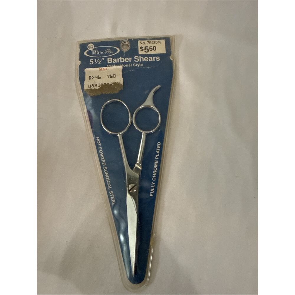 Vintage Merwille Barber Scissors Shears No 752/ 5 1/2 Professional Style Italy